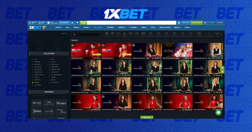 1xbet live casino