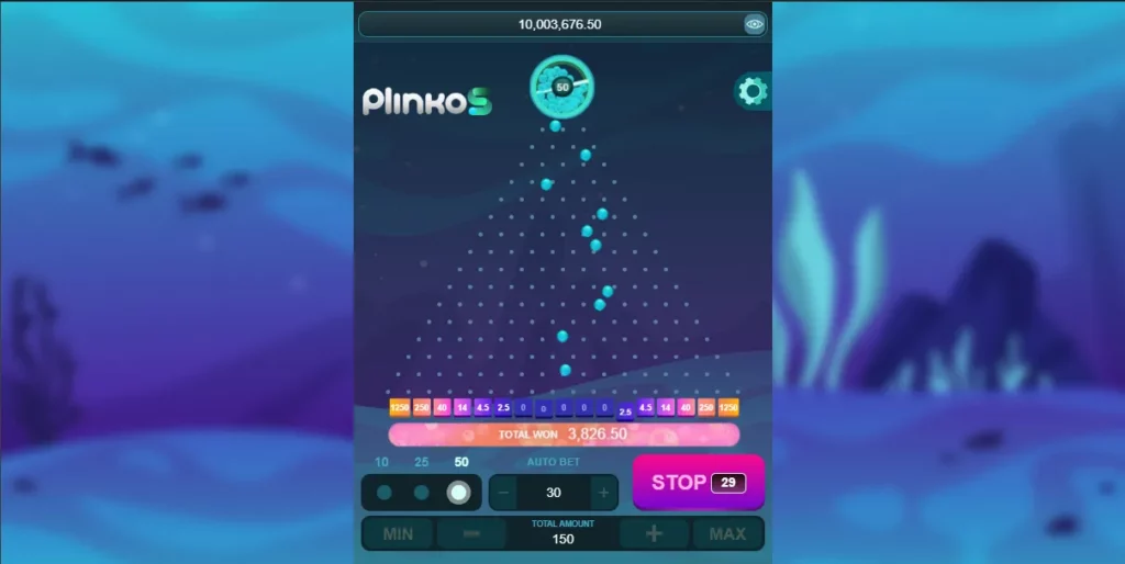 1xbet Plinko gameplay