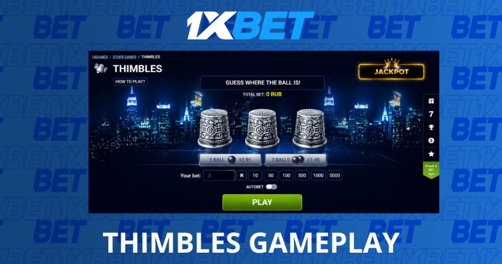 1xBet Thimbles Gameplay
