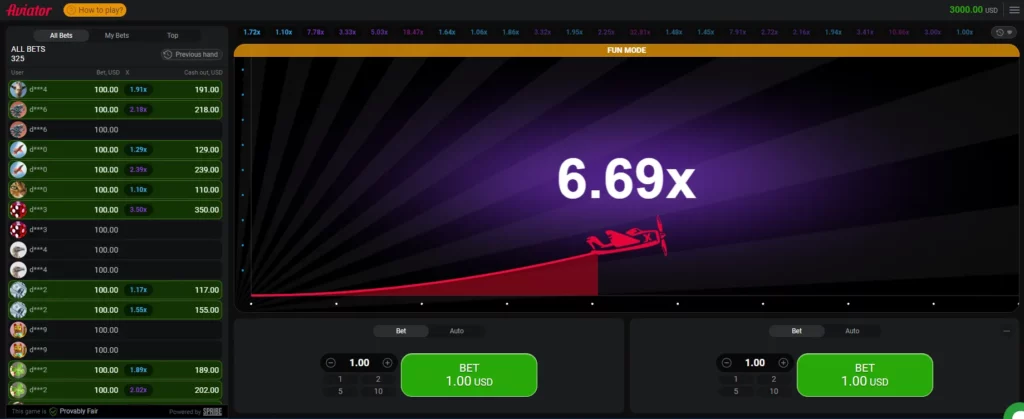 Gameplay of Aviator at 1xBet India