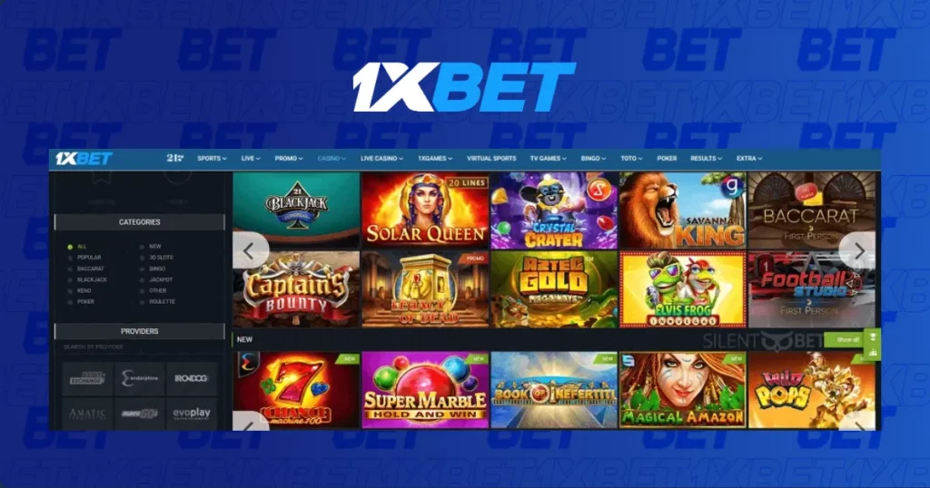 Casino Games in mobile app from 1xBet India