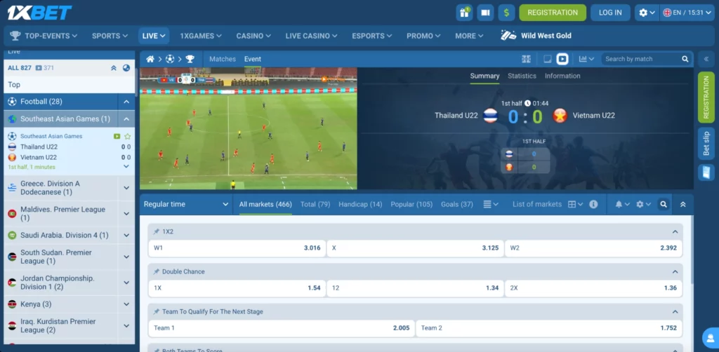 1xbet live streaming & betting