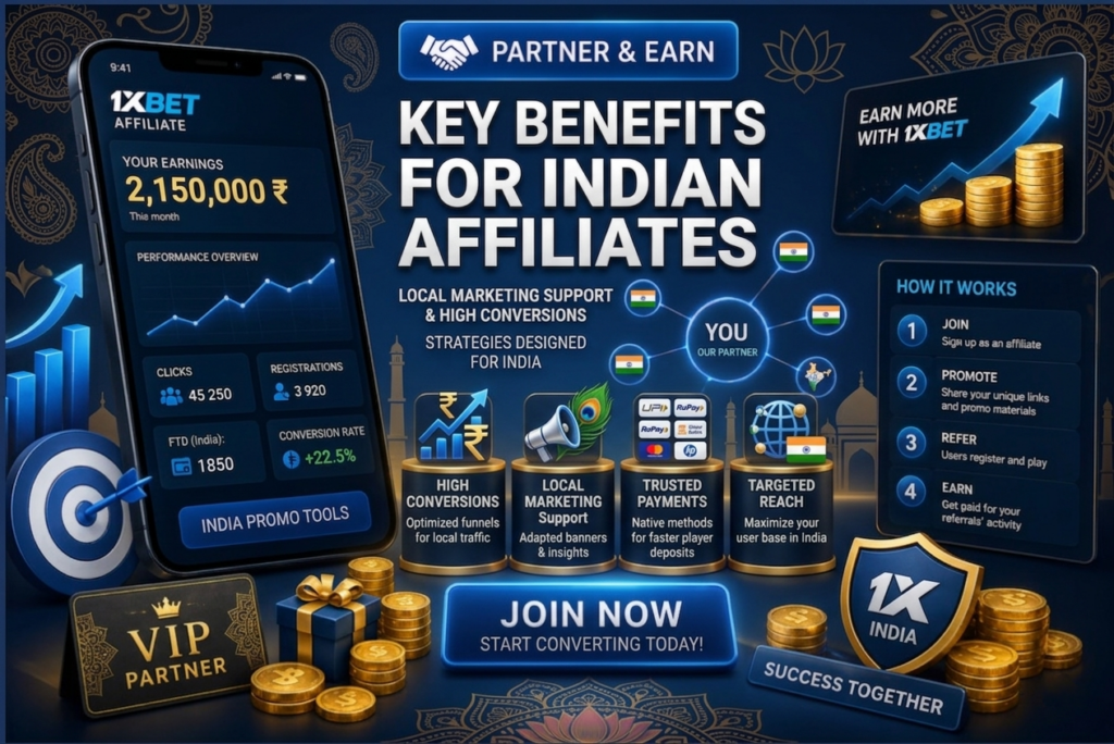 1xBet benefits for Indian Partners
