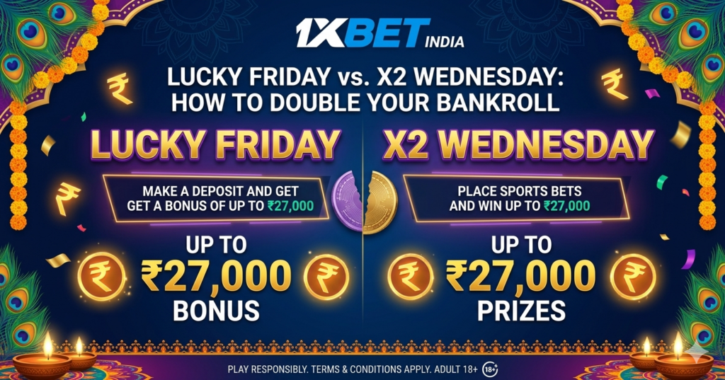 1xBet Lucky Friday vs. X2 Wednesday in India